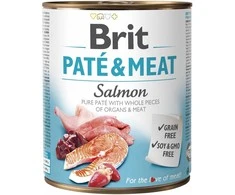 BRIT Paté &amp; Meat su lašiša - šlapias šunų maistas - 800g