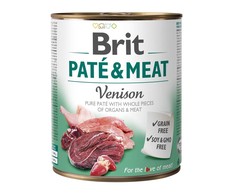 Drėgnas Šunų Maistas - BRIT Paté &amp; Meat Su Elniena 800g