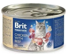 BRIT Premium by Nature vištiena with jautiena - wet cat food - 200g
