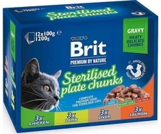 Drėgnas Kačių Maistas - Brit Premium Sterilizuotoms 12x100g