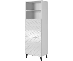 Cama Meble Sandėliavimo spinta - ABETO 60x40x176,5 cm Balta/Blizgi Balta