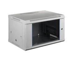 Q-LANTEC 19" 18U wall-mounted rack 600x450, glass door, pilkas