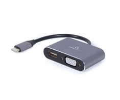 Gembird Cableexpert | C tipo USB prie HDMI ir VGA ekrano adapteris | A-USB3C-HDMIVGA-01 | C tipo USB