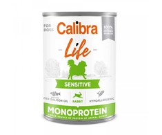 CALIBRA LIFE Sensitive rabbit – drėgnas Maistas šunims – 0,4kg