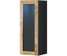 Cama sieninė lentyna VIGO "90" glass 90/35/32 (spalva: juoda/Votan ąžuolas)