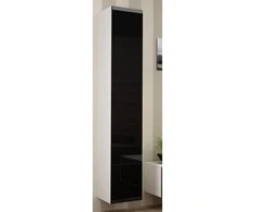 Cama sieninė spintelė VIGO '180' 180/40/30 (spalva: balta/blizgi juoda)