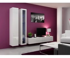 Cama sieninė lentyna VIGO '180' 180/40/30 (spalva: balta/blizgi balta)