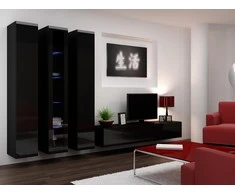 Cama sieninė lentyna VIGO '180' 180/40/30 (spalva: juoda/blizgi juoda)