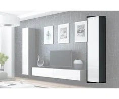 Cama sieninė spintelė VIGO '180' 180/40/30 (spalva: pilka/blizgi balta)