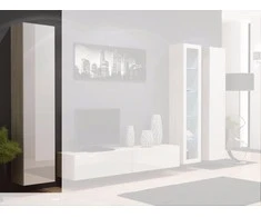 Cama sieninė spintelė VIGO '180' 180/40/30 (spalva: Sonomos ąžuolas/blizgi balta)