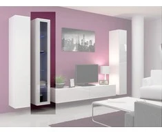 Cama sieninė lentyna VIGO '180' 180/40/30 (spalva: balta/blizgi balta)