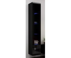 Cama sieninė lentyna VIGO '180' 180/40/30 (spalva: juoda/blizgi juoda)