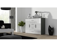 Cama Meble Komoda - Cama Uni Pilka/Balta Blizgi