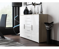 Cama Meble Kredencija - Cama UNI DS/BI Ąžuolas/Baltas Blizgesys