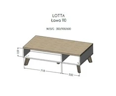 Cama Meble Kavos Staliukas - Wotan Ąžuolas/Matinė Juoda 110 Cm