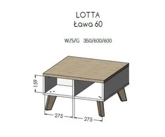 Cama Meble Kavos Staliukas - Cama LOTTA 60 WOT+B Kvadratinis, 4 Kojos