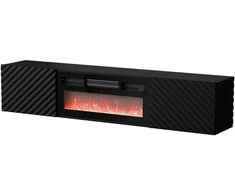 Laikiklis Cama Meble Televizoriaus Spintelė - Cama Lara 183x35x37 Juoda Matinė Su Židiniu