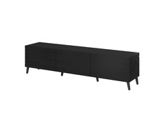 Cama Meble TV Spintelė - Cama NOVA 186x40x48 Matinė Juoda 3 Durys
