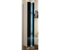 Cama Meble Sieninė lentyna 180 VIGO, 180/40/30, (spalva: Balta/Blizgi juoda)
