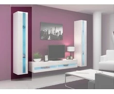 Cama sieninė lentyna VIGO NEW 180/40/30 (spalva: balta/blizgi balta)