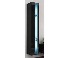 Cama Meble Sieninė lentyna 180 VIGO, 180/40/30, (spalva: Juoda/Blizgi juoda)