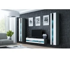 Cama sieninė lentyna VIGO NEW 180/40/30 (spalva: pilka/blizgi balta)