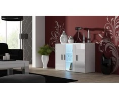 Cama Meble Komoda - SOHO S7 120 cm Balta/Balta Blizgi