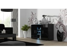 Cama Meble Komoda - Cama Soho S7 120 Cm Juodas Blizgus