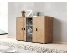 Cama Meble Šoninė Spintelė - Soho S7 120 Cm Lekkas Ąžuolas, Juoda