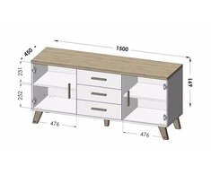 Cama Meble Cama baldų komoda – Cama Lotta K150 2D3D WOT+B 2 Durys