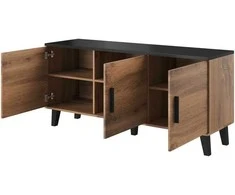Cama Meble Svetainės komoda - LOTTA 150 3D Wotan ąžuolas + matinė juoda