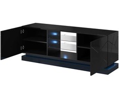 TV staliukas Cama Meble Televizorius - Cama Qiu 160 MDF Juodas Blizgus
