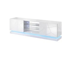 TV staliukas Cama Meble Televizoriaus Stovas - Cama Qiu 200 MDF Baltas Blizgus