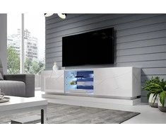 TV staliukas Cama Meble Televizoriaus Stovas - Cama Qiu 200 MDF Baltas Blizgus