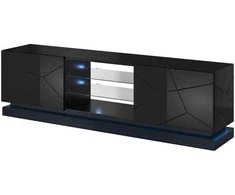 TV staliukas Cama Meble Televizoriaus Stovas - Cama QIU 200 Juodas Blizgus