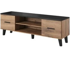 TV staliukas Cama Meble Televizoriaus Stovas - Cama LOTTA 160 2D2K Wotan ąžuolas/matinė juoda