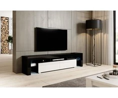Cama Meble Televizoriau Stovas - Cama Toro 200 Blizgus Juodas/Baltas
