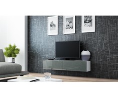 Cama TV staliukas VIGO 140 30/140/40 (spalva: balta/blizgi pilka)