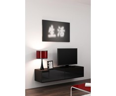 Cama TV staliukas VIGO 140 30/140/40 (spalva: juoda/blizgi juoda)