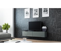Cama TV staliukas VIGO 140 30/140/40 (spalva: pilka/blizgi pilka)