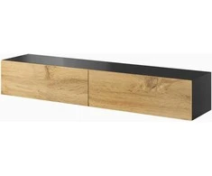 Cama pakabinama TV spintelė VIGO '180' 30/180/40 (spalva:juoda/Votan ąžuolas)