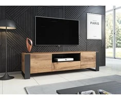 TV staliukas Cama Meble Televizoriaus stovas - Cama Evora 200 Blizgus Wenge/Pilkas