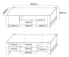 TV staliukas Cama Meble Televizoriaus stovas - Cama Evora 200 Blizgus Wenge/Pilkas
