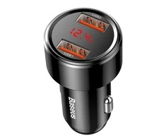 Baseus Magic automobilinis įkroviklis 2x USB QC 3.0 45W - Juodas