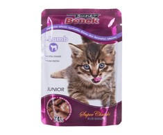 SUPER BENEK Junior ėriena padaže - šlapias kačių maistas - 100 g