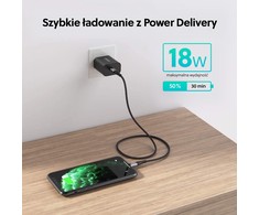 Choetech IP0039 USB-C / Lightning MFi kabelis, 1.2m long – juodos spalvos