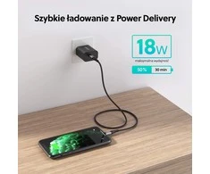 Choetech IP0039 USB-C / Lightning MFi kabelis, 1.2m long – juodos spalvos