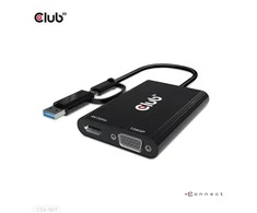 Club 3D CLUB3D USB Gen1 Type-C/-A iki dvigubo HDMI (4K/30Hz) / VGA (1080/60Hz)