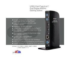 CLUB 3D DOCK USB A+C iki DUAL 4K60Hz