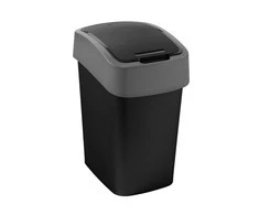 CURVER KOSZ NA ŚMIECI "FLIP BIN" 10L /JUODA/ Sidabrinis